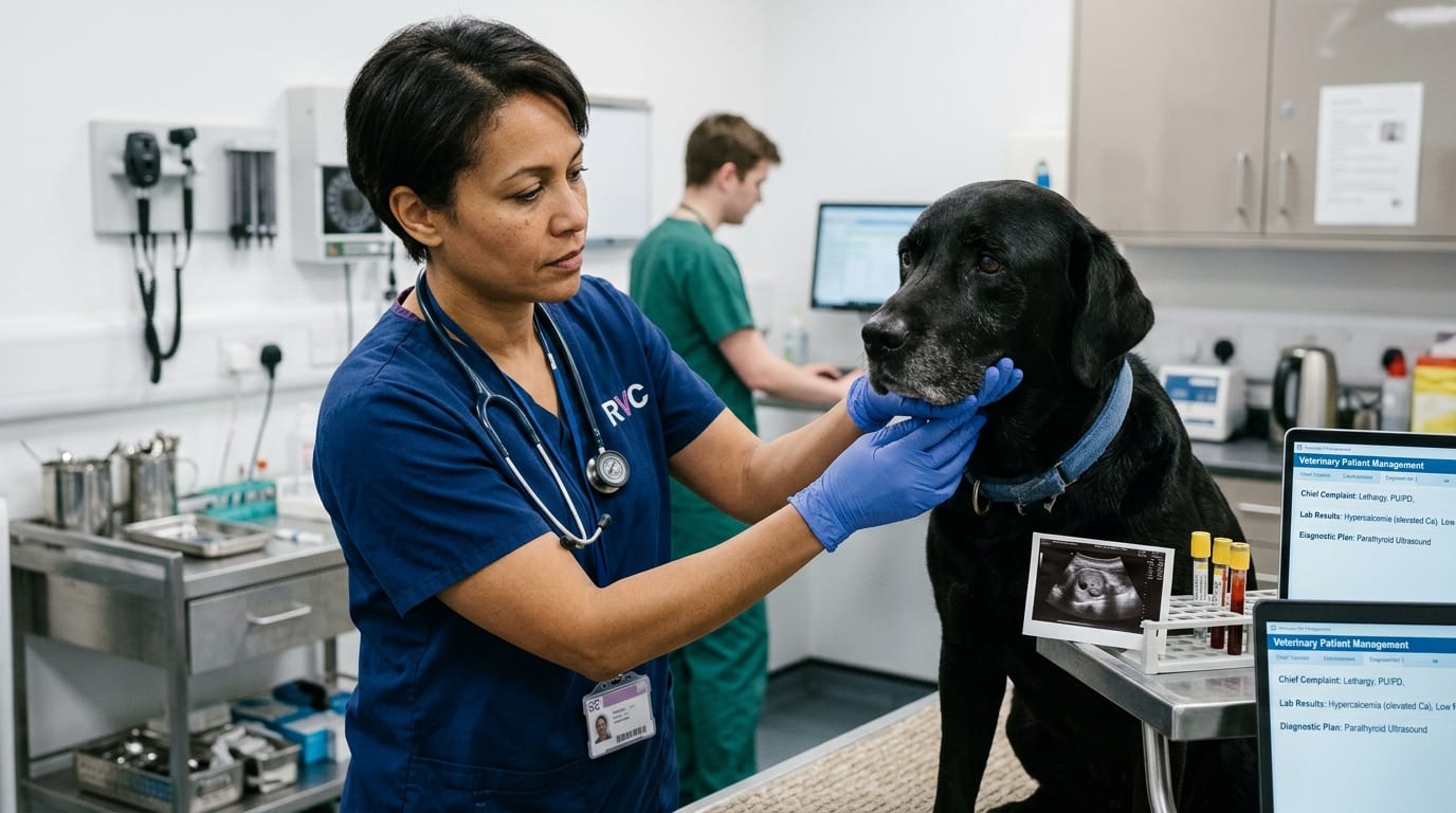 Flowchart for diagnosis of hypercalcemia in dogs: PTH and PTHrP testing algorithm