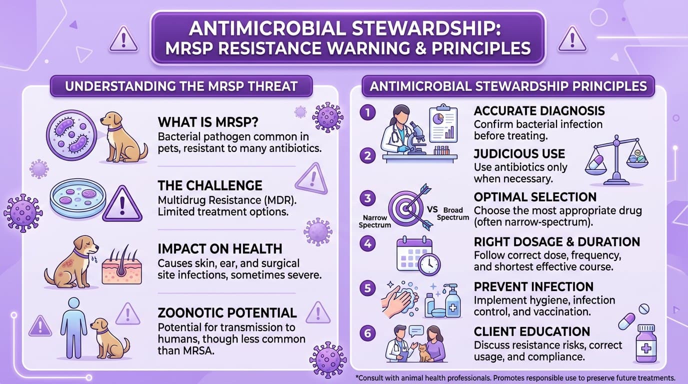 Antimicrobial stewardship and MRSP resistance awareness infographic