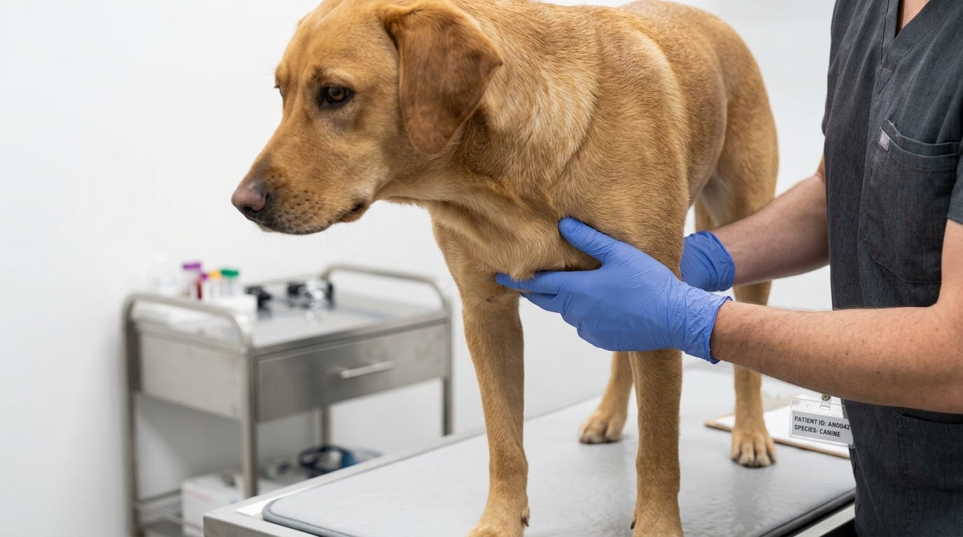 Blood smear showing neutrophil morulae from Anaplasma phagocytophilum in a dog with tick exposure