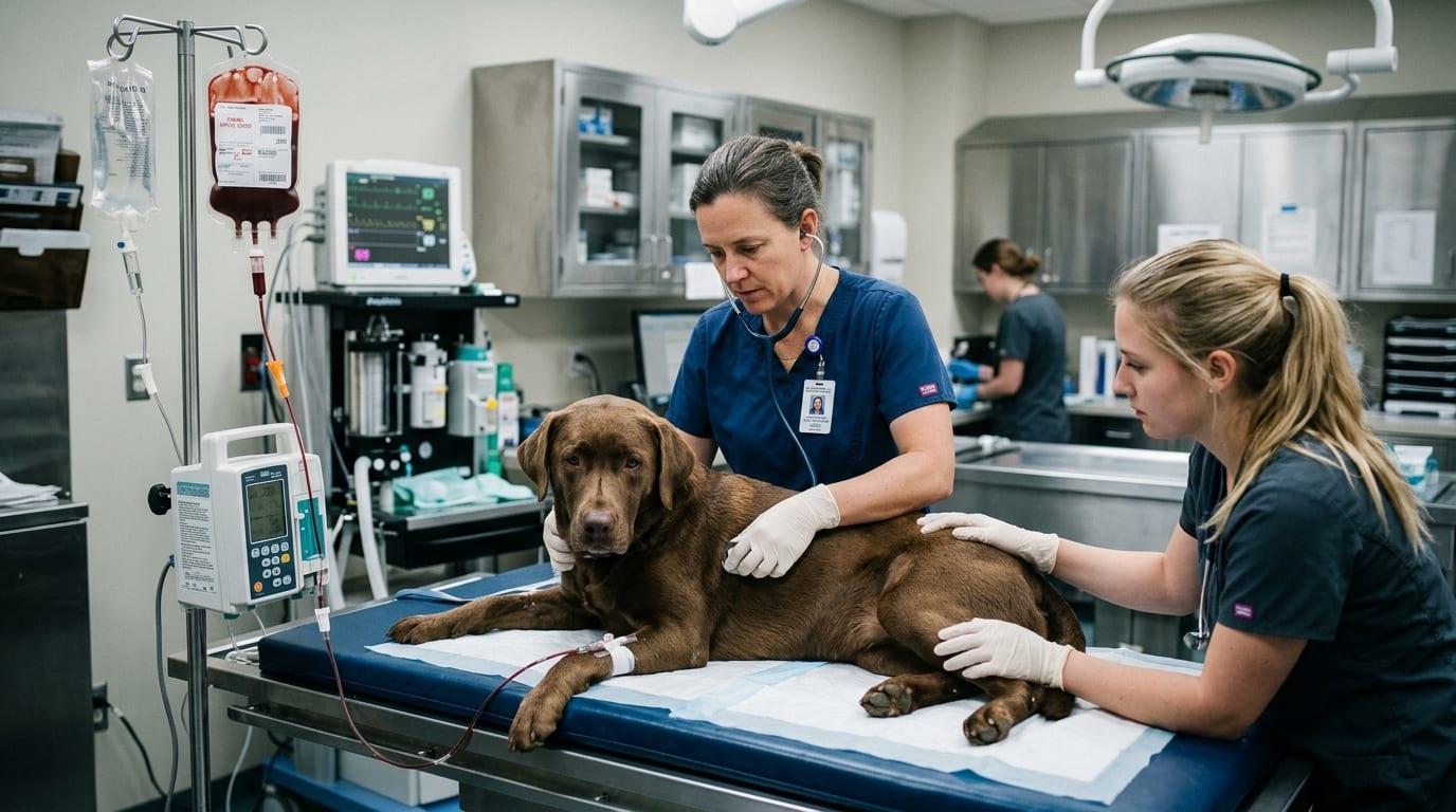 Blood type systems for dogs (DEA 1) and cats (AB system) with clinical implications table