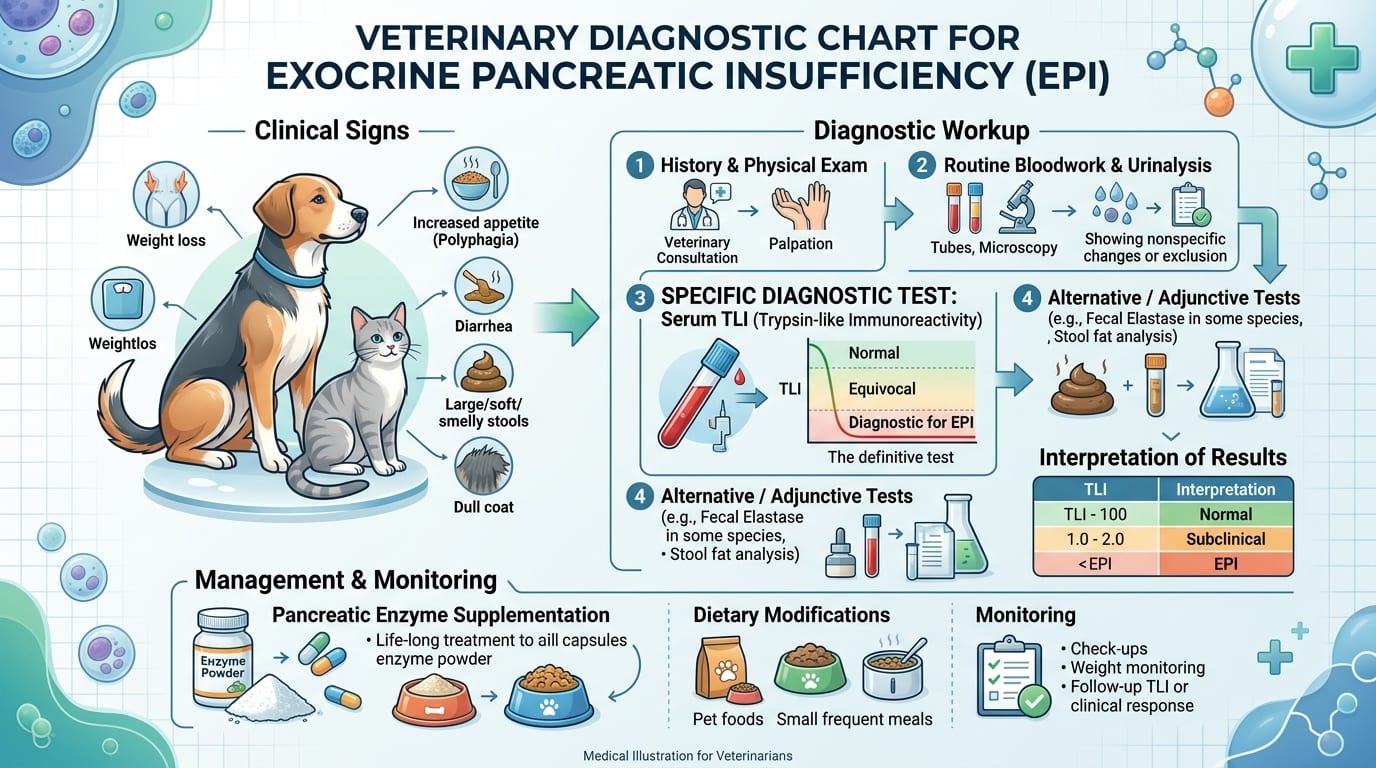 Powdered pancreatic enzyme supplement being mixed into dog food for EPI treatment