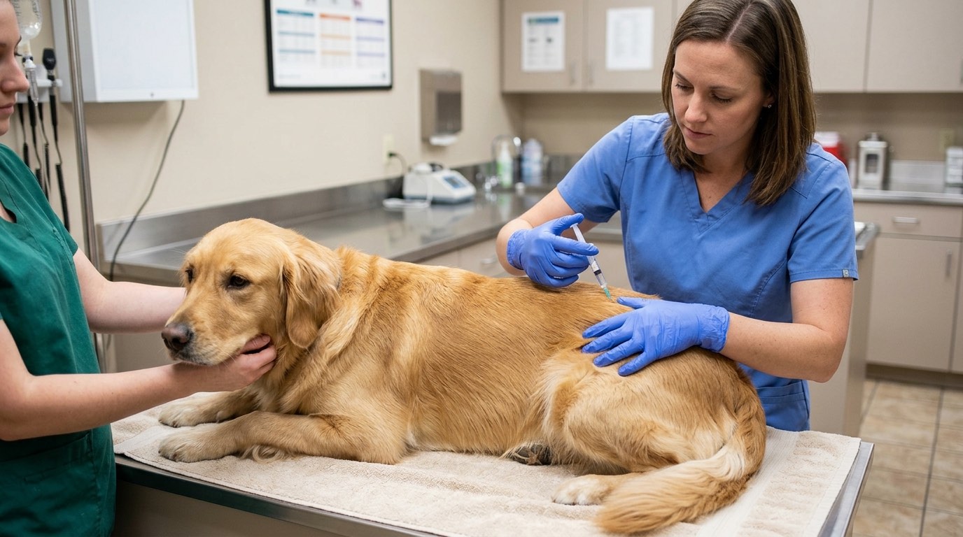 Melarsomine injection technique for heartworm treatment
