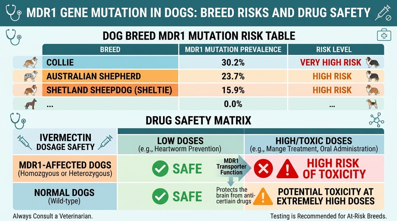 MDR1 mutation breed list and drug safety chart for heartworm prevention in herding dogs