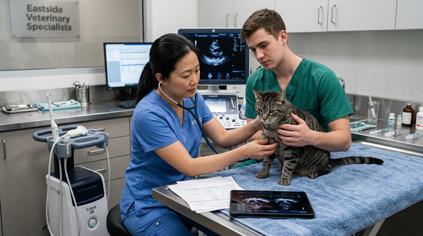 HCM echocardiography showing thickened left ventricular wall