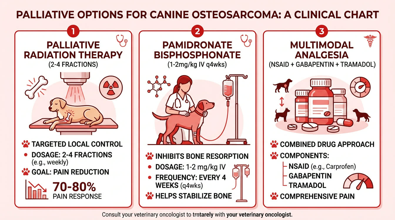 Palliative care options for canine osteosarcoma including radiation therapy and pamidronate