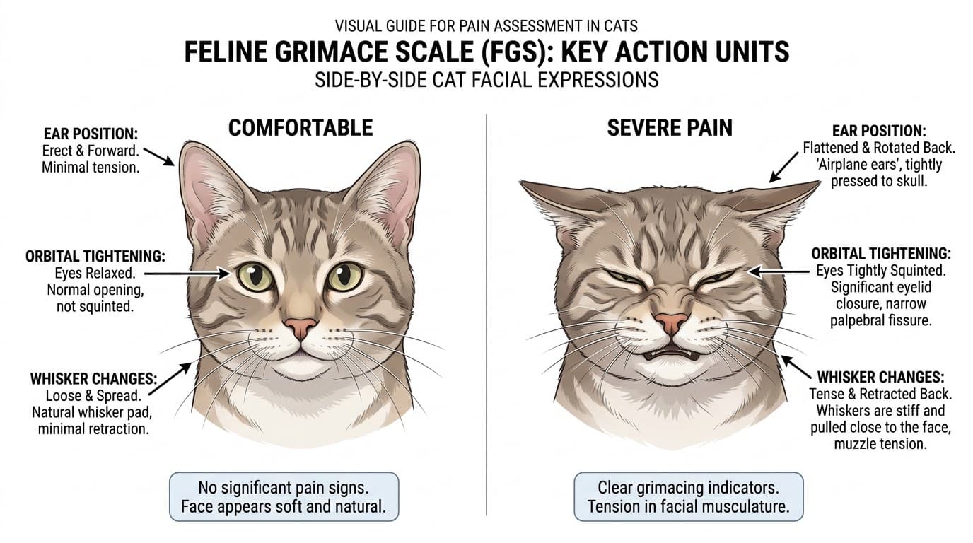 Feline Grimace Scale showing pain facial indicators