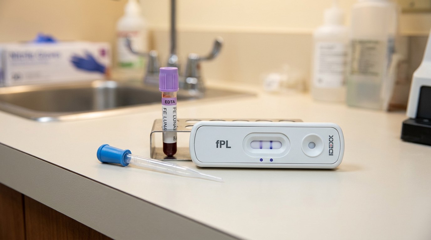 Veterinary SNAP fPL test kit used to diagnose pancreatitis in cats