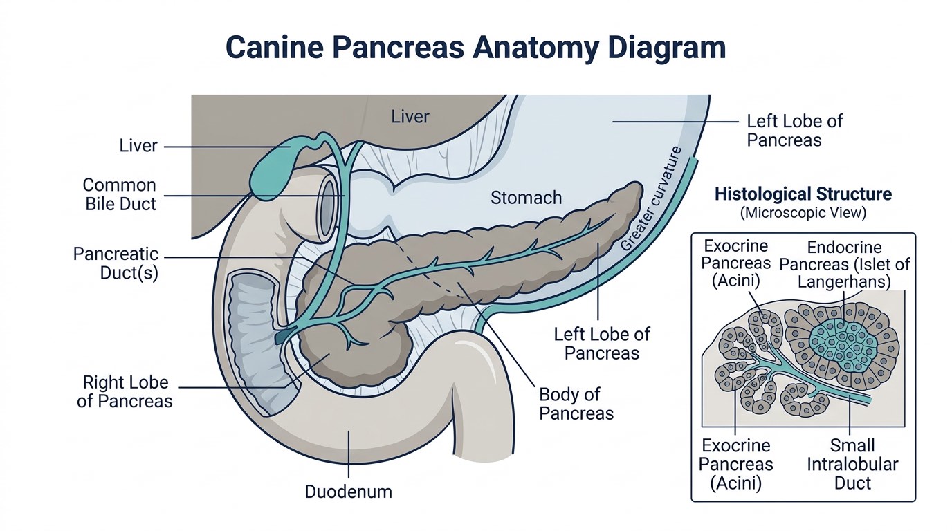 Medical anatomy diagram β Pancreatitis Dogs