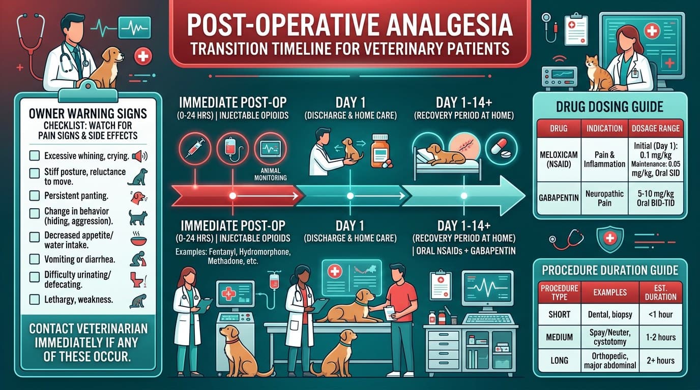 Post-operative oral analgesic transition guide with NSAID and gabapentin dosing for home care