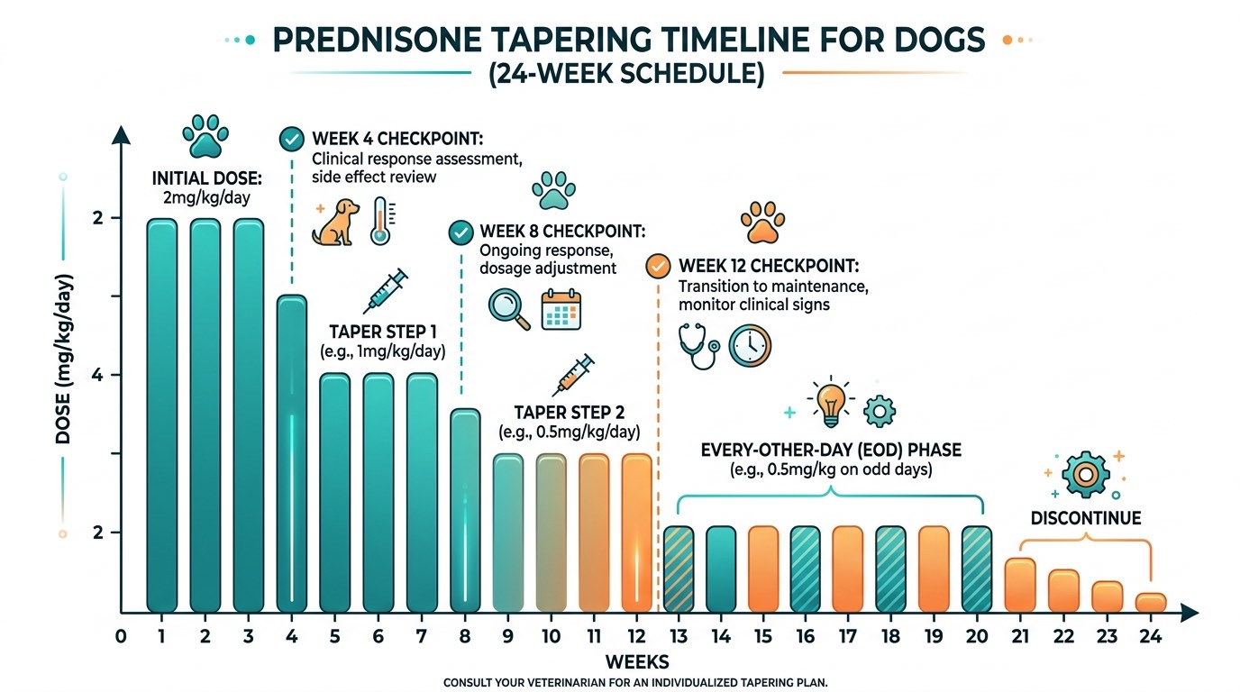 Prednisone tapering protocol timeline for dogs